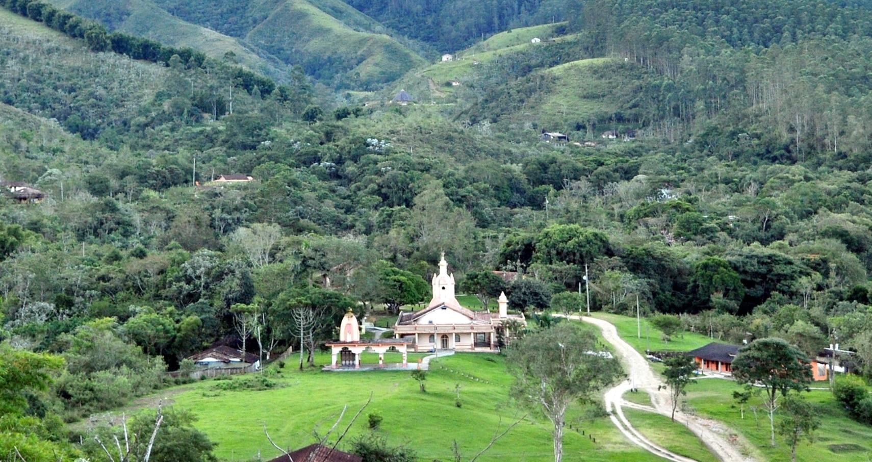 Vista aérea da Fazenda Nova Gokula
